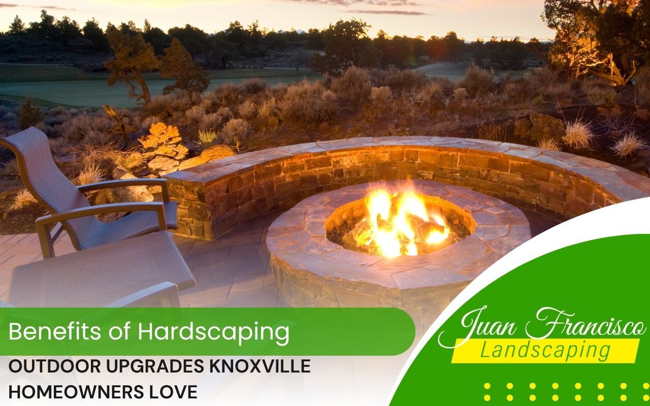 Custom fire pit and seating area designed for year-round use