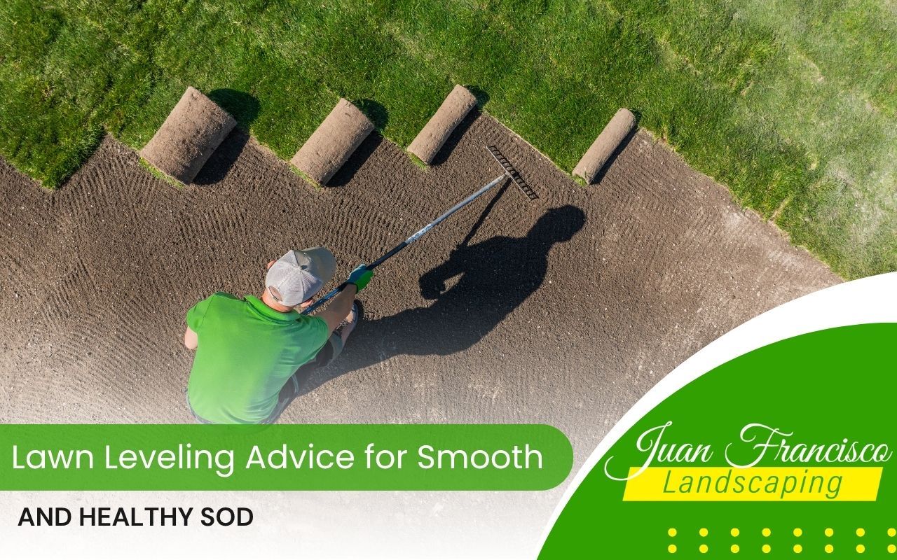 Lawn leveling in progress before sod installation in a Knoxville backyard