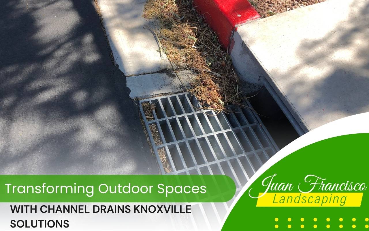 Channel drains Knoxville installed on residential driveway