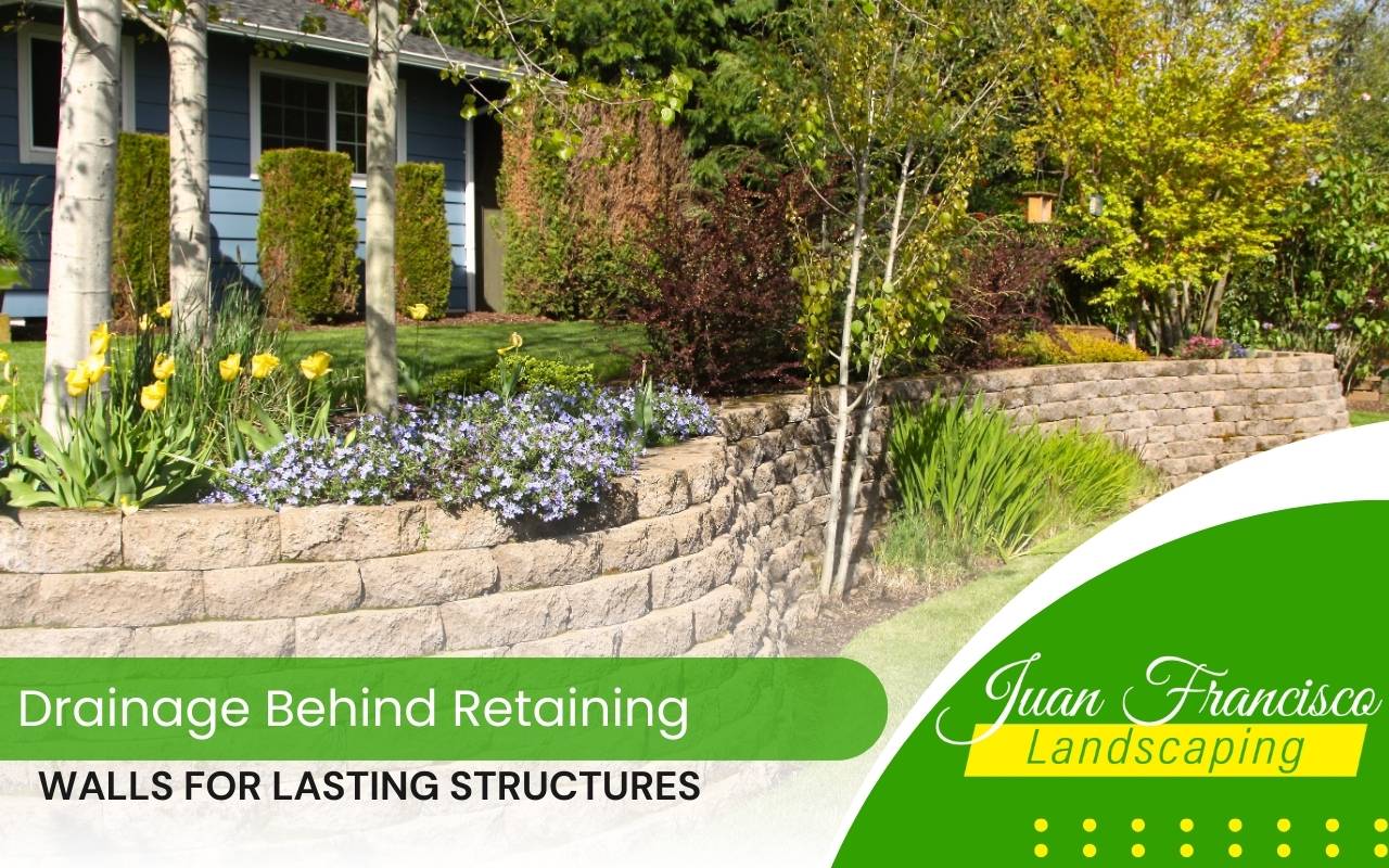 Proper drainage behind retaining walls with gravel backfill