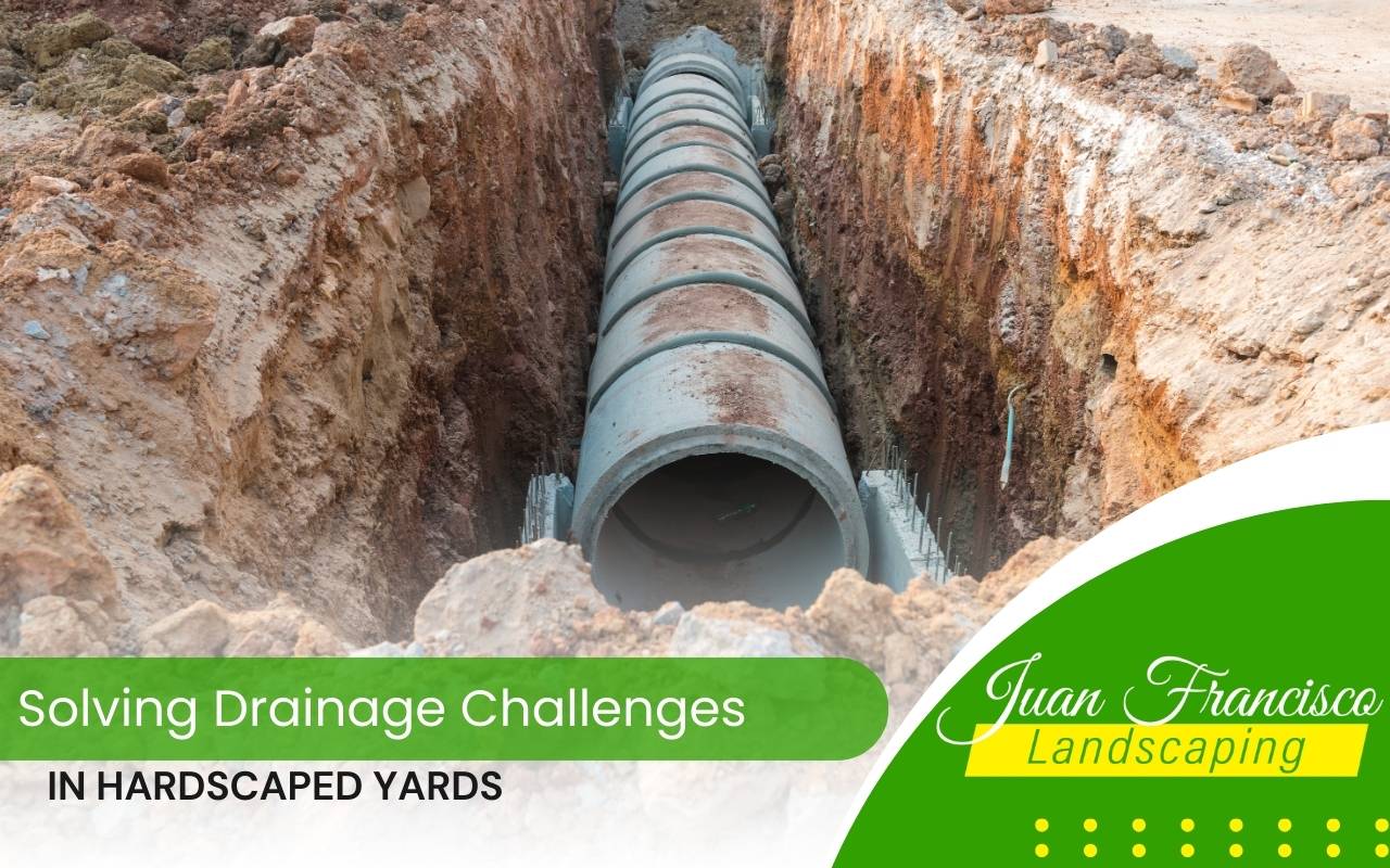 Drainage solutions for hardscaped yards with permeable paving