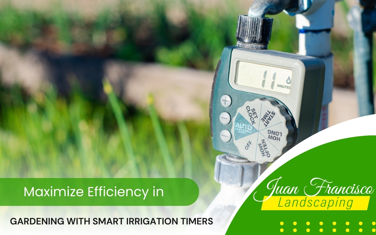 Smart irrigation timers installed in a Knoxville garden for efficient watering.