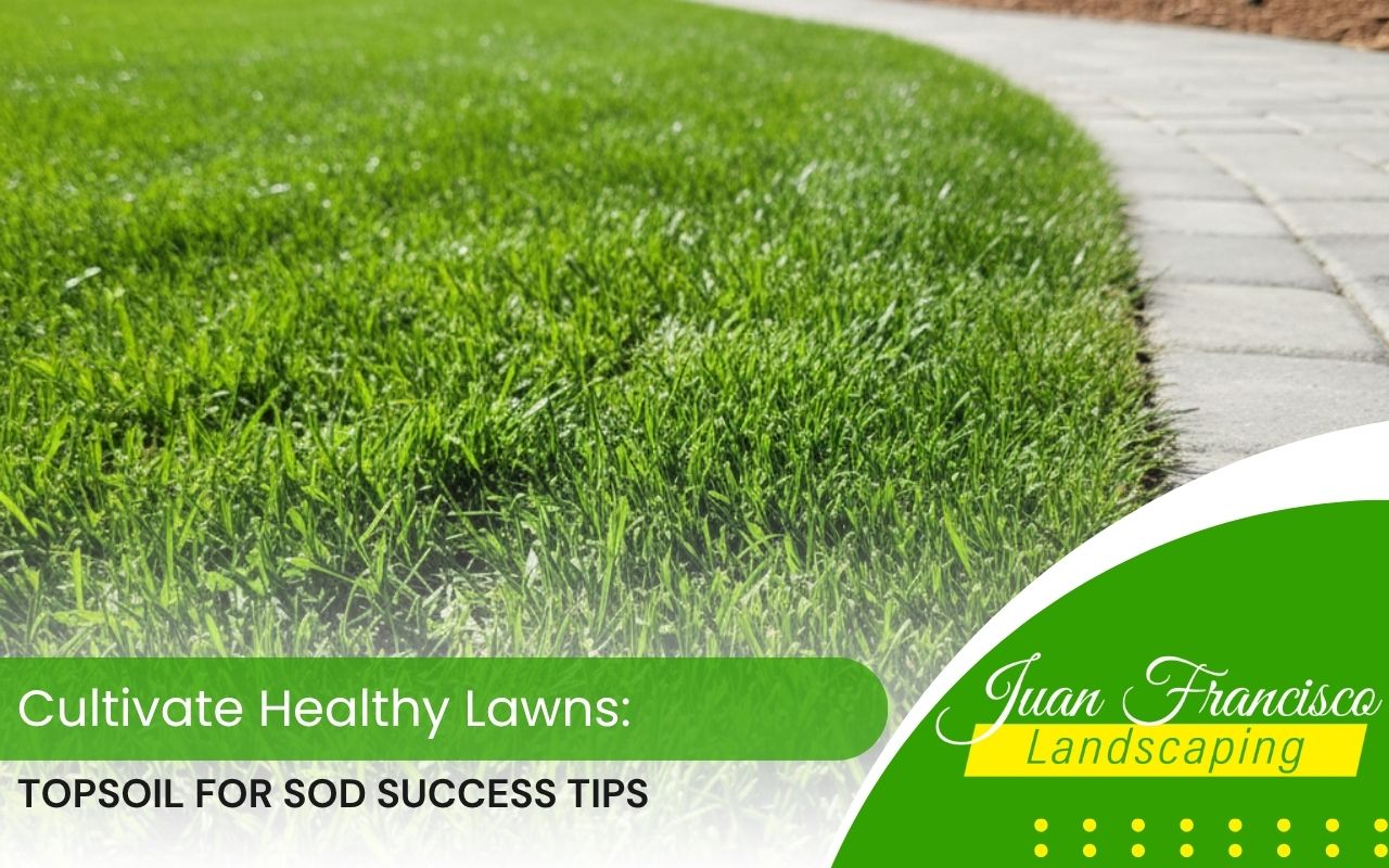 Preparing topsoil for sod before lawn installation