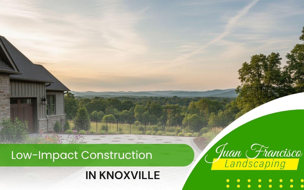 Modern driveway using Low-Impact Construction in Knoxville with permeable pavers