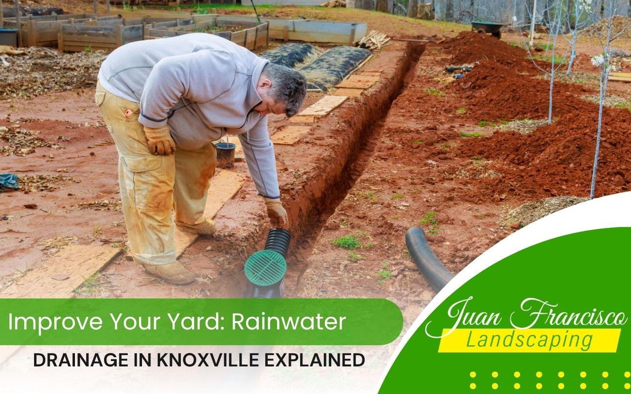 French drain installation for Rainwater Drainage in Knoxville