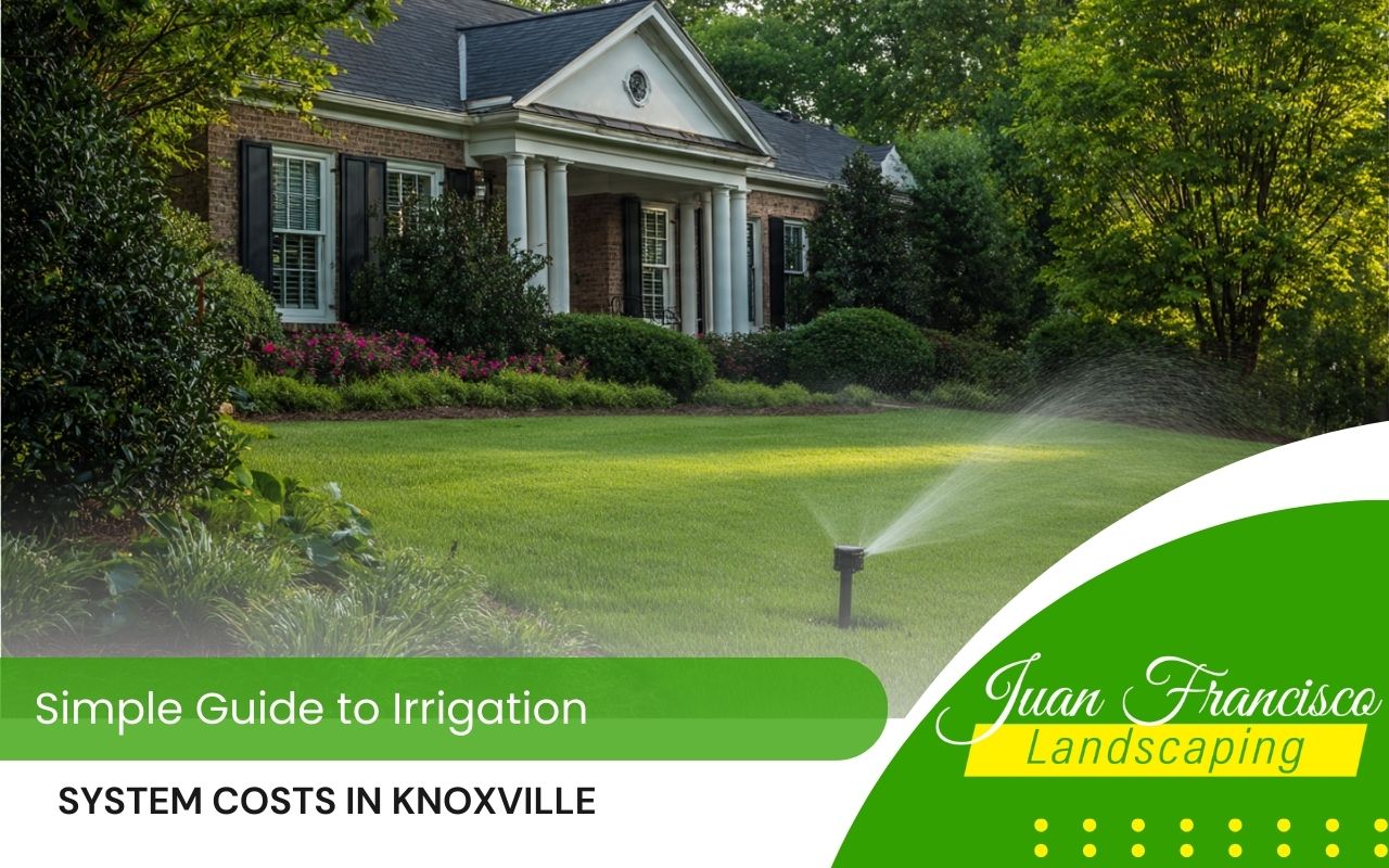 A Knoxville front yard with new sprinklers illustrating the Cost to Install Irrigation System in Knoxville