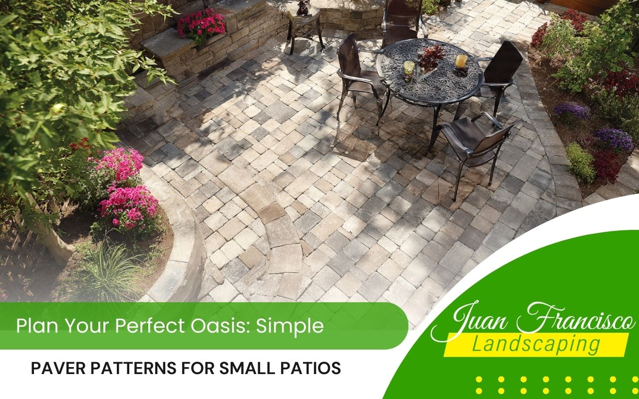 Diagonal stone layout showing how to choose paver patterns for small patios that look wider and more open.