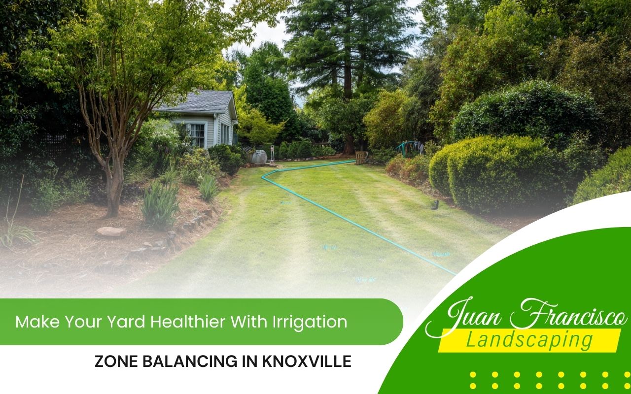 Irrigation zone balancing in Knoxville with a simple yard zone map and labeled watering areas