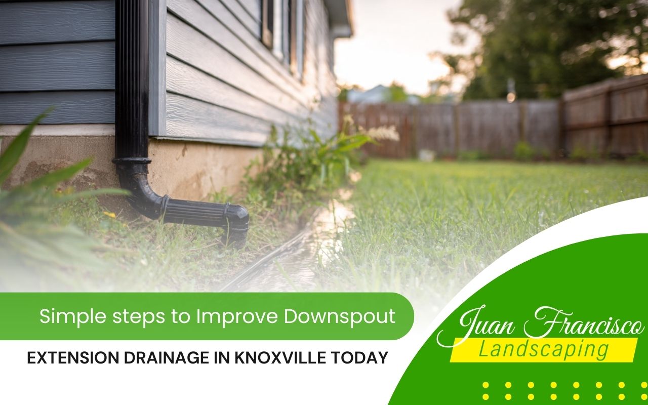 downspout extension drainage in Knoxville moving water away from a home yard