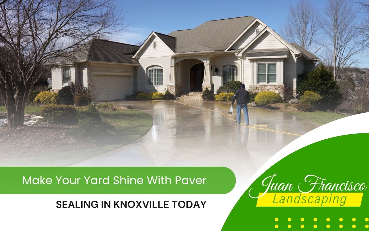 walkway with paver sealing in Knoxville after a fresh sealing coat