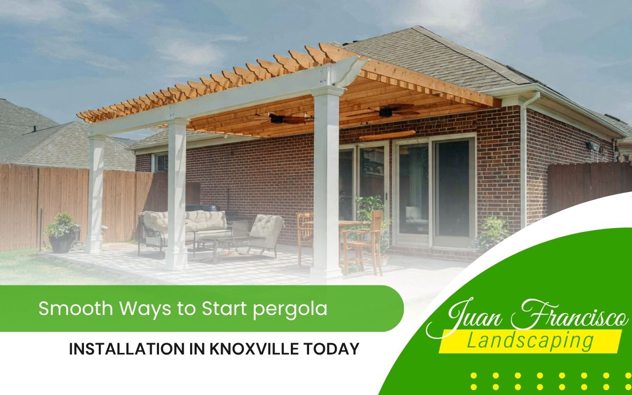 pergola installation in Knoxville in a backyard with a simple and stylish design