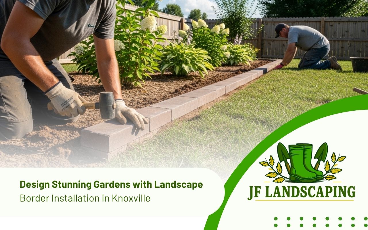 Landscape border installation in Knoxville creating clean garden edges