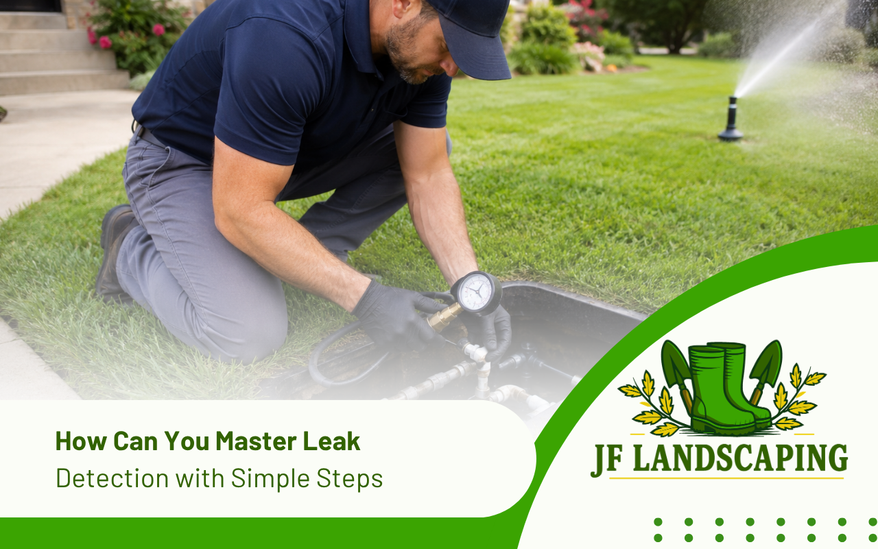 Technician checking an irrigation system for leak detection in Oak Ridge