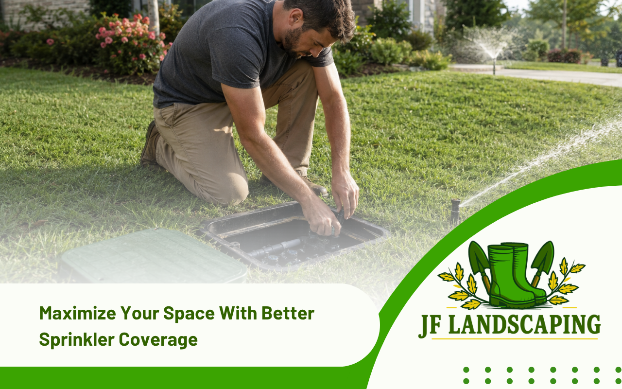 Sprinkler coverage test on an Oak Ridge lawn