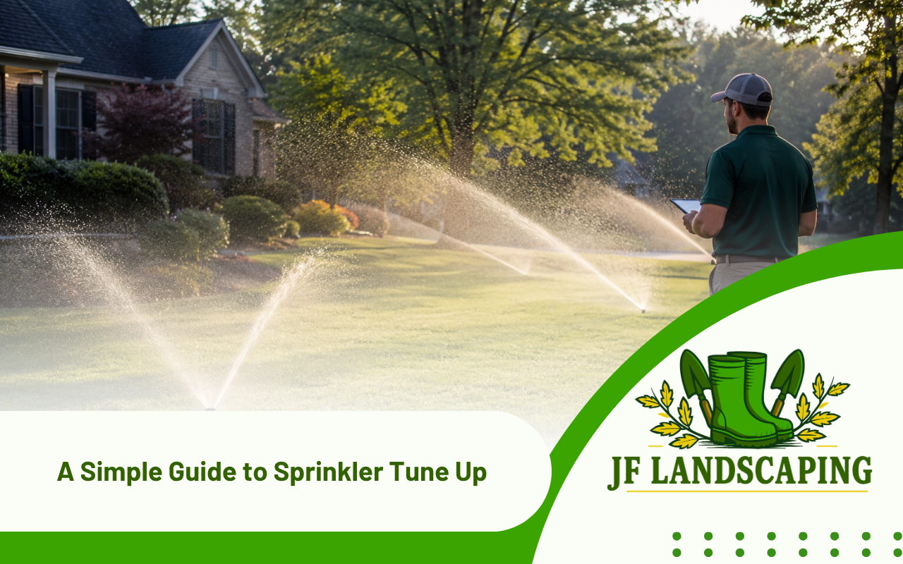 Technician completing a sprinkler tune up in Knoxville